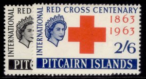 PITCAIRN ISLANDS QEII SG34-35, 1963 red cross set, LH MINT.