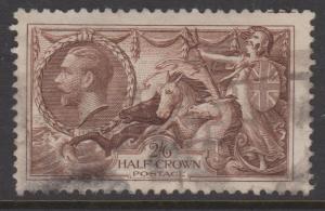 Great Britain 1934 2/6 Brown Seahorse Sc#222 Used