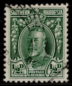 SOUTHERN RHODESIA GV SG15, ½d green, FINE USED.