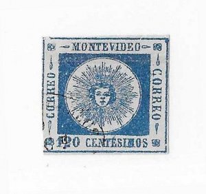 Uruguay Sc #16 120 blue used Fine