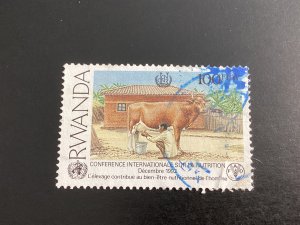 Rwanda #1383 used 1992 Nutrition-Milking a cow