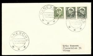 GREENLAND Wow. 16.01 DANEBORG, 1958, on cover to Denmark w/early issues, VF