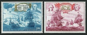 Fr Polynesia C128-C129,MNH.Michel 210-211. American Bicentennial,1976.Battles.