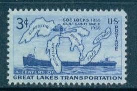 1069 3c Soo Locks Fine MNH