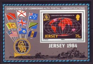 Jersey Sc 329 1984 Commonwealth Links stamp sheet  NH