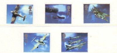 Great Britain Sc 1758-62 1997 Airplanes  stamp set  mint NH