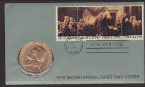 US 1694a Declaration of Independence American Revolution with Medal U/A FDC