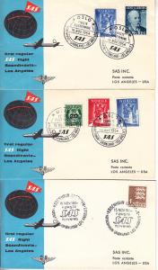 SAS First Regular Flight Scandinavia to Los Angeles 3 Covers