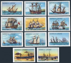 Sierra Leone 639-649, MNH. Michel 766-777. Historical Ships 1984.