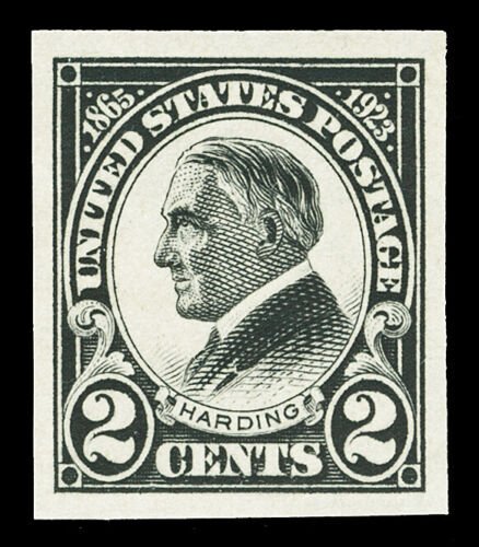 Scott 611 1923 2c Harding Memorial Imperforate Issue Mint VF NH Cat $9