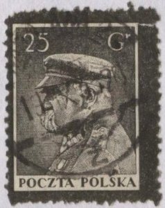 Poland 289 (used) 25g In Memoriam Marshal Piłsudski, black (1935)