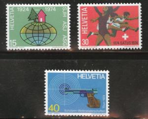 Switzerland Scott 586-588 MNH** from 1974 set CV$2