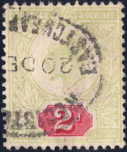 1902 2p yellow green & carmine Great Britain SC130