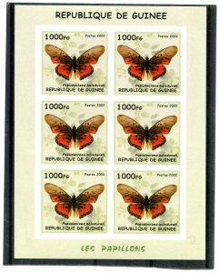 Guinea 2002 BUTTERFLIES Sheet Imperforated Mint (NH)