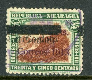 Nicaragua 1913 Liberty Overprint ½¢/15¢/35¢ Double Scott 338a VFU O378