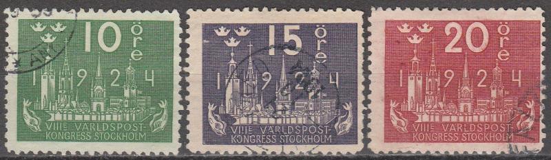 Sweden  #198-200 F-VF Used CV $26.75 (S976)