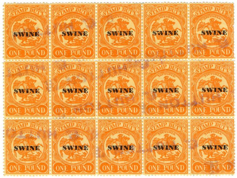 (I.B) Australia - Victoria Revenue : Swine Duty £1 (1960)