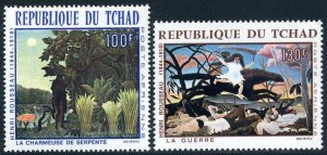 Chad C43-C44,MNH.Michel 201-202. Paintings 1968.Snake Charmer,War.Henri Rousseau