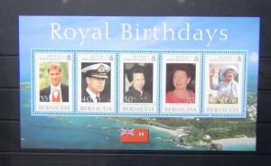 Bermuda 2000 Royal Birthdays Miniature Sheet MNH