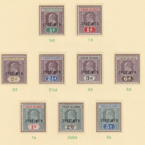 Br VIRGIN Is 1904 KE7 SPECIMEN   set of 9