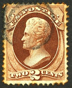 U.S. #157 USED CREASES YELLOWING PAPER ON BACK