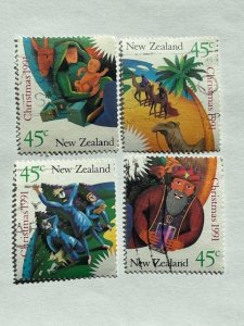 New Zealand – 1991 – Partial Set (4 of 7) “Xmas” Stamps – SC# 1058-61  - Used