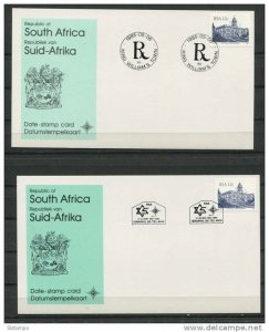 South Africa 1985 ( 2)  Postal Cards Special cancel Date stamp card