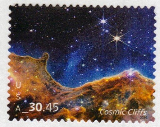 SC# 5828 - ($30.45) - Cosmic Cliffs - Priority Mail Express - USED Single