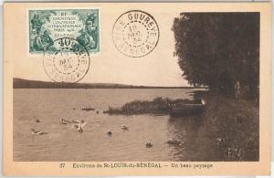 SENEGAL -  POSTAL HISTORY:  COLONIAL EXPO stamp on POSTCARD: PIRE GOUREYE 1934