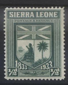 Sierra Leone -Scott 153 - KGV Definitive -1933 - MLH - Single 1/2p Stamp