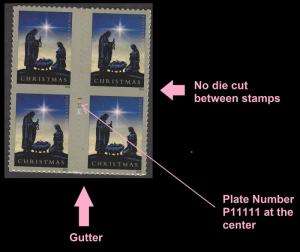 US 5144 Christmas Nativity F cross gutter plate block MNH 2016