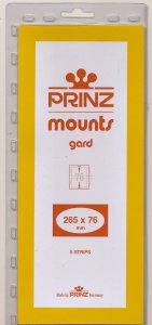 Prinz Scott Stamp Mount 76/265 mm - BLACK (Pack of 5) (76x265 76mm) STRIP  1032