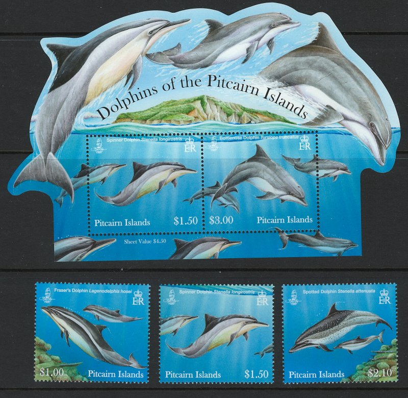 Pitcairn Islands Scott 773-736a Dolphines