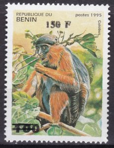 BENIN 2000 1272 150F €100 COLOBUS APES MONKEYS MONPRINT OVERLOAD MNH-