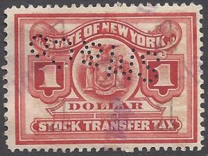 New York State Stock Transfer Tax Stamp $1.00 Used