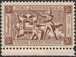 # 1071 MINT NEVER HINGED FORT TICONDEROGA