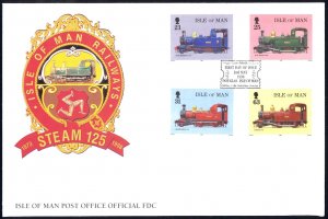 Isle of Man Sc# 781-784 FDC 1998 Locomotives
