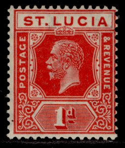 ST. LUCIA GV SG92, 1d rose-carmine, LH MINT. Cat £16.