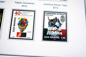 COLOR PRINTED SAN MARINO 2011-2020 STAMP ALBUM PAGES (58 illustrated pages)