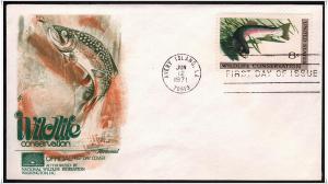 SC#1427 8¢ Wildlife Conservation: Trout FDC (Fleetwood)