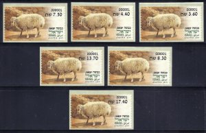 ISRAEL STAMPS 2024 ANIMALS FROM THE BIBLE - SHEEP ATM SET MACHINE 001 LABEL MNH