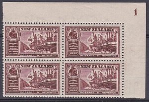 NEW ZEALAND 1936 Commerce 6d plate block of 4 MNH..........................B3203