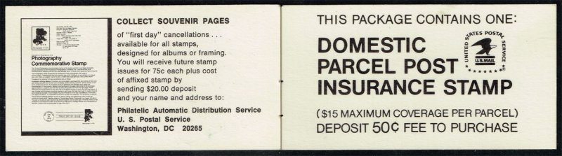 US #QI4 Postal Insurance; MNH (5Stars)