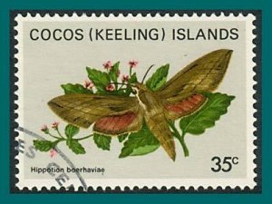 Cocos 1982 Butterflies Moths 1, 35c used  #94,SG91