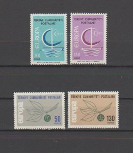 Turkey 1665-1666,1718-1719 Europa 1965 and 1966 Sets MNH