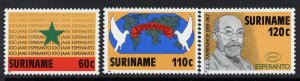 Surinam 759-61 MNH Esperanto, L.L. Zamenhof