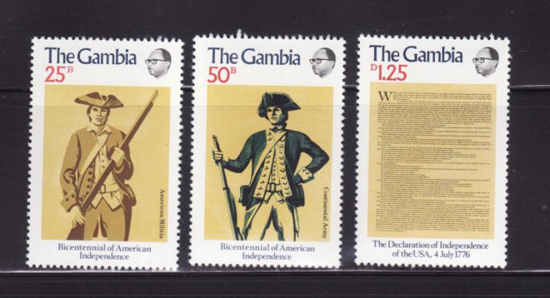 Gambia 335-337 Set MNH American Bicentennial (A)