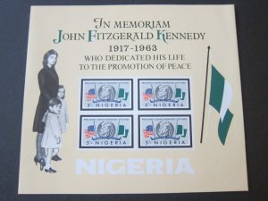 Nigeria 1964 Sc 161a John F Kennedy set MNH