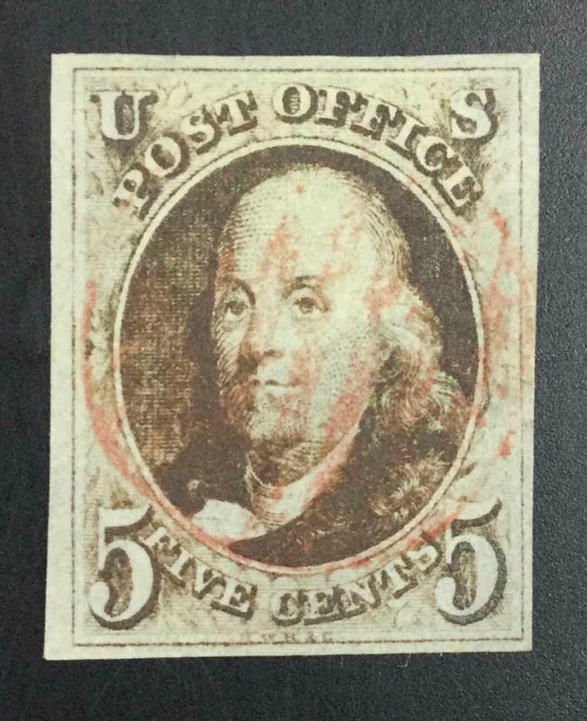 MOMEN: US STAMPS #1a USED PSE CERT VF LOT #70001-1 