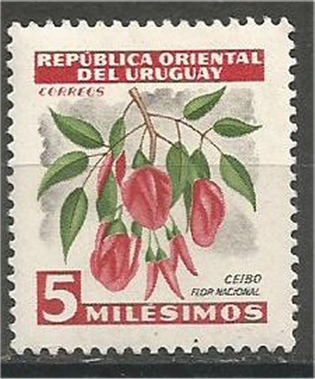 URUGUAY, 1955, MH 5m , Flowers. Scott 605